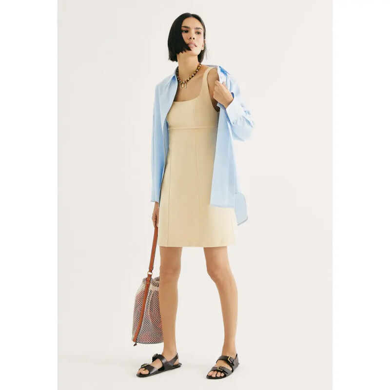 VESTIDO CURTO FEM AMARELO CLARO