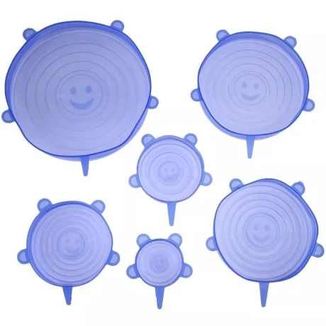 Tapas silicona ajustables reutilizables set 6 Sin Color