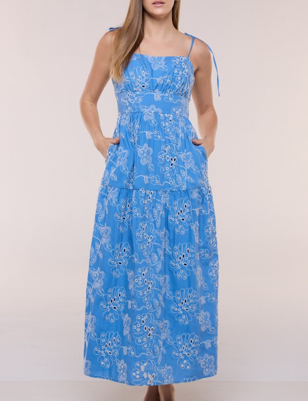 Vestido Broderie AZUL/MULTI