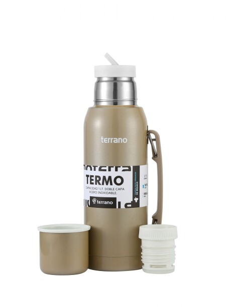 Set Acero 1Lt. Mate con Tapa Plata