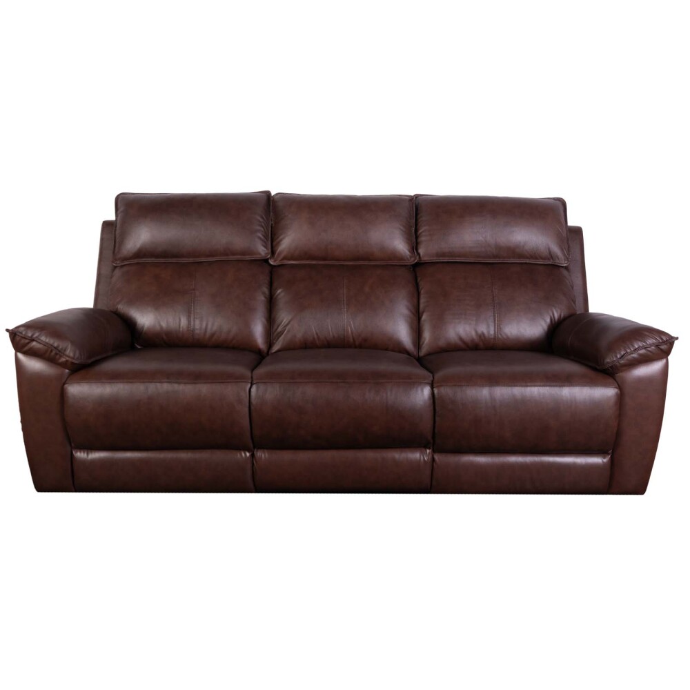 RECLINER ELÉCTRICO 3 CUERPOS CUERO-Y-SIMIL-CUERO MARRON JOSHUA