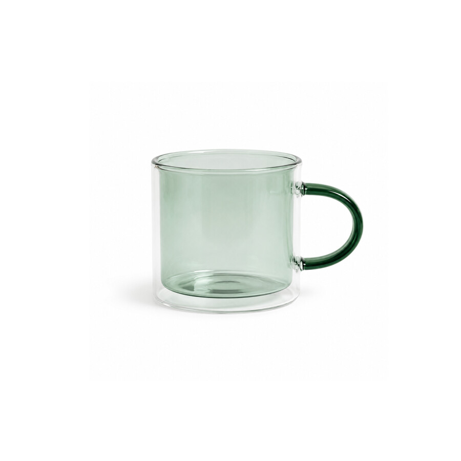 Taza doble vidrio 240ml - verde Taza doble vidrio 240ml - verde