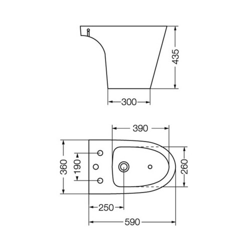 Bidet Blanco Satin 1 Agujero Para Griferia Monocomando Marina 000