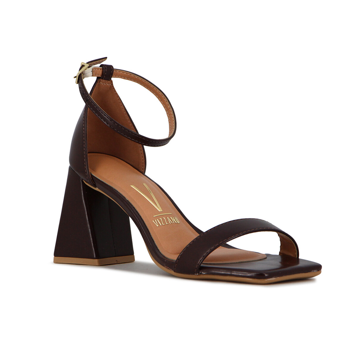 Sandalia Formal Mujer Vizzano Taco Medio Con Pulsera - Cacao 