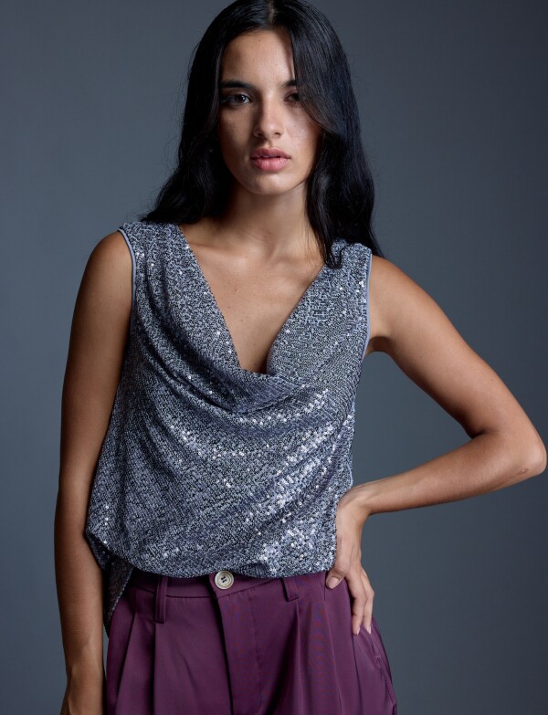 Blusa Lentejuelas GRIS