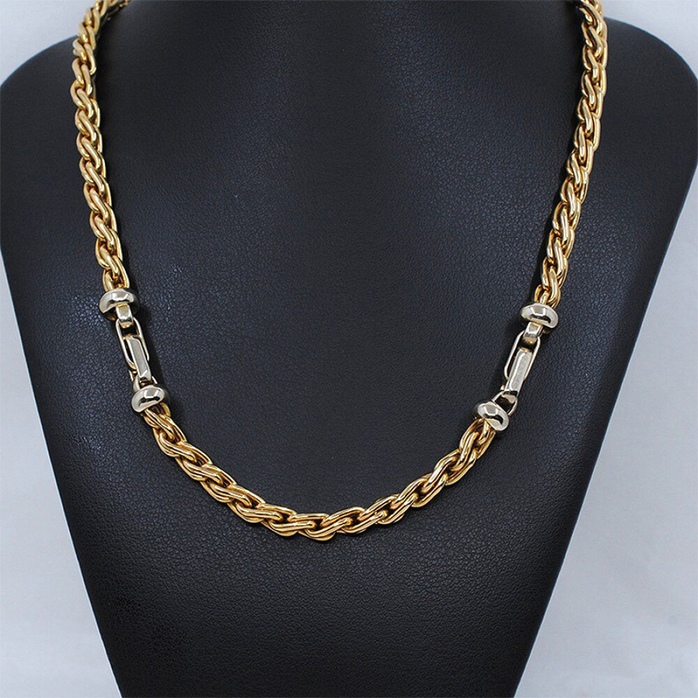 Collar En Oro 18K Combinado. Cierre Marinero Collar En Oro 18K Combinado. Cierre Marinero