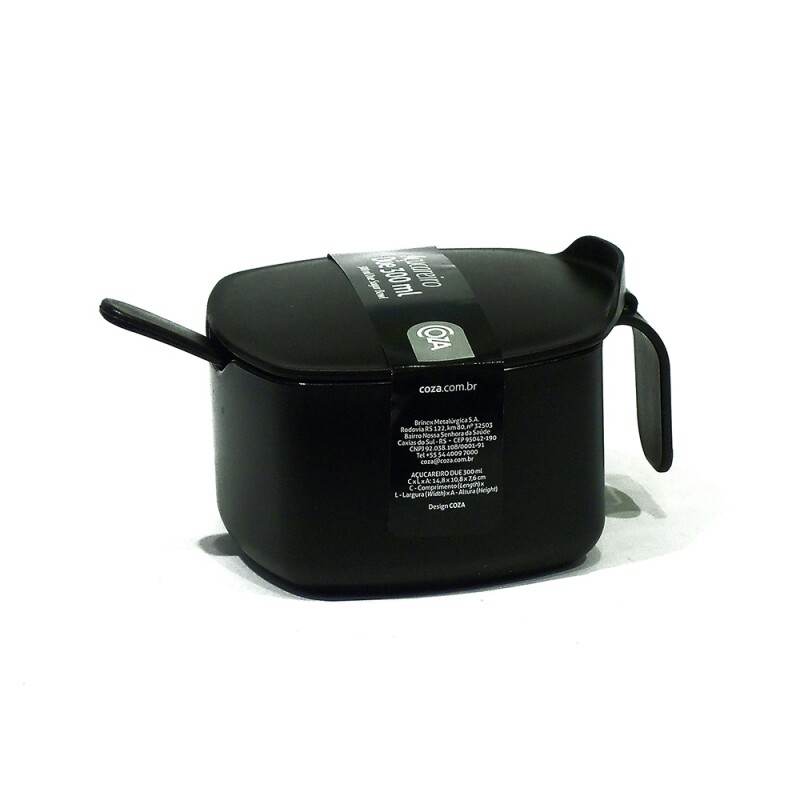 Azucarero Coza Due Negro 300 ml AZUCARERO DUE 300ML 12X11X8CM NEGRO COZA