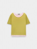 Camiseta Básica Bicolor verde