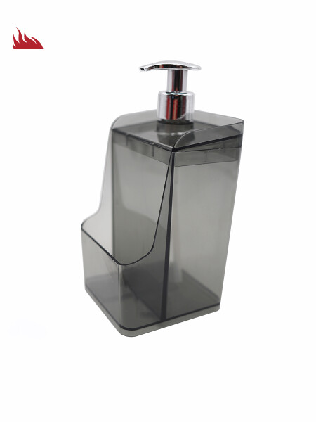 DISPENSADOR DE JABON CON PORTA ESPONJA NEGRO