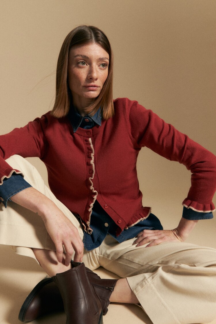 CARDIGAN ROSELA Rojo Tabasco