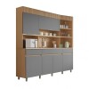 Mueble Modular 4 Cuerpos REALEZA Marron/Gris Oscuro