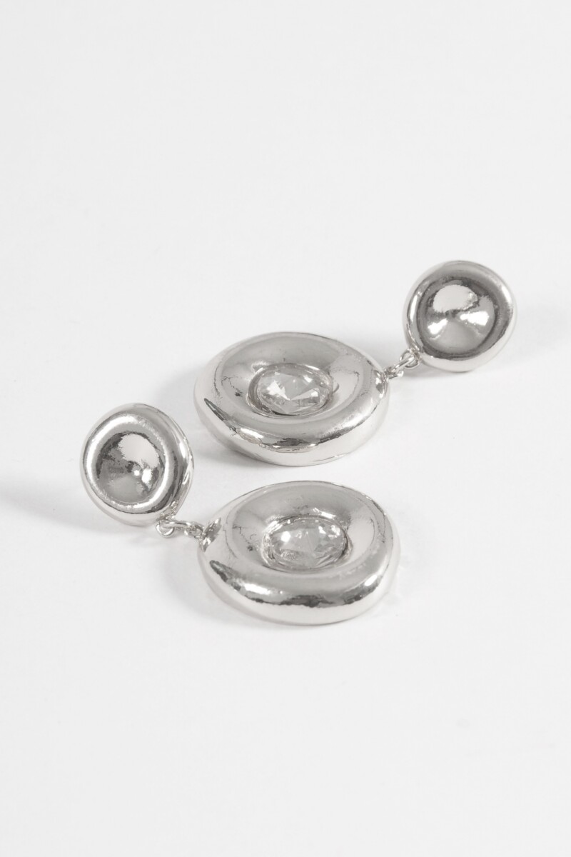 Caravanas brillo plateado