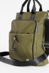 Mochila porta laptop con bolsillo fruncido verde