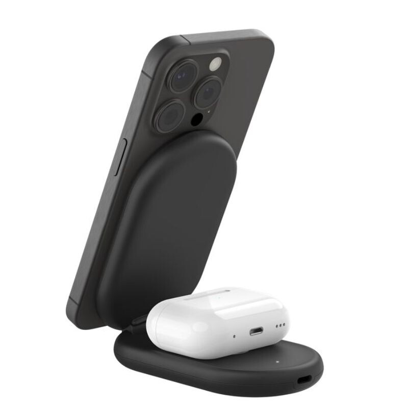 Cargador Inalambrico Belkin 2-1 Foldable 15W MagSafe Qi2 WIZ028VFBK Cargador Inalambrico Belkin 2-1 Foldable 15W MagSafe Qi2 WIZ028VFBK