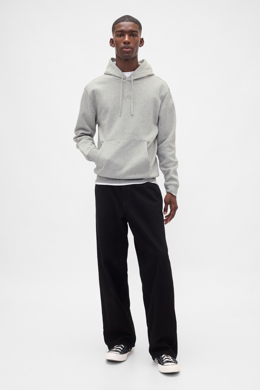 Buzo Canguro Mini Logo Gap Hombre Heather Grey