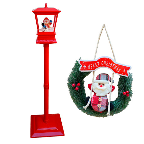 Farol Navideño Decorativo Papa Noel Con Nieve Led Muñeco de nieve