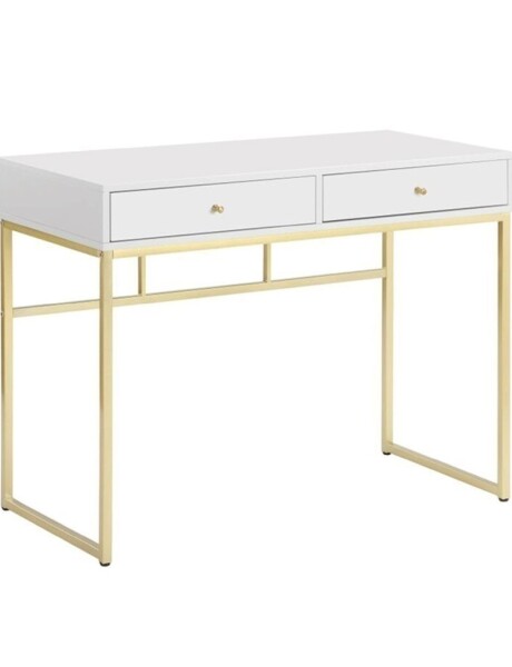 ESCRITORIO MDF/METAL 100x48x78CM DORADO/BLANCO ESCRITORIO MDF/METAL 100x48x78CM DORADO/BLANCO