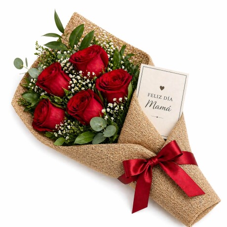 Ramo de rosas naturales 6 rosas