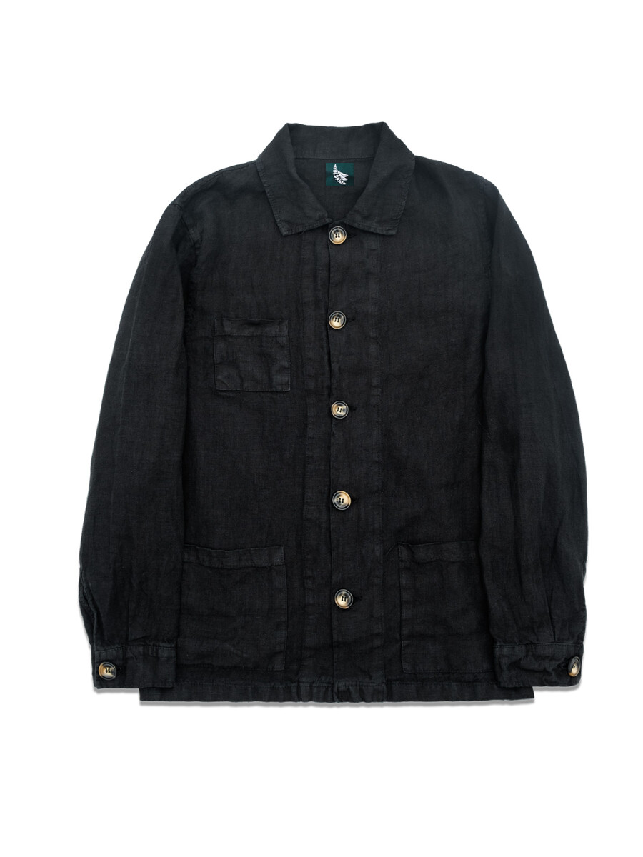 Heavy linen jacket - Black 