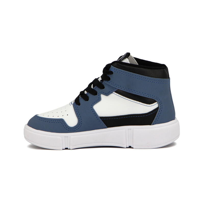 Molekinho Bota Acordonadas Blanco-azul Jean