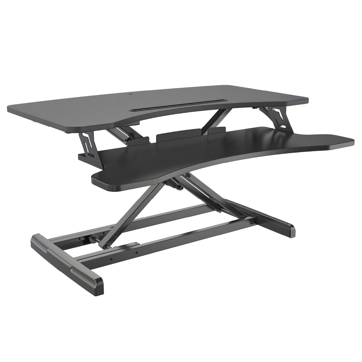 Escritorio Elevable Doble Regulable Altura Hybridesk Compu - Color Negro 