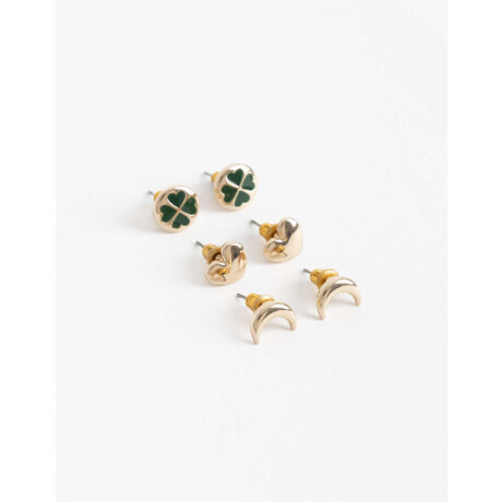 Aros Set 6 Unidades Bañado En Oro Dorado