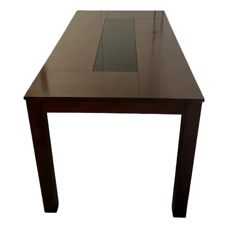 Mesa de comedor con vidrio negro - PRODUCTO CON DETALLES EN LA MADERA. Mesa de comedor con vidrio negro - PRODUCTO CON DETALLES EN LA MADERA.