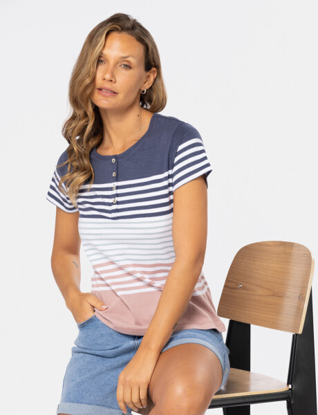 REMERA RAYADA Azul