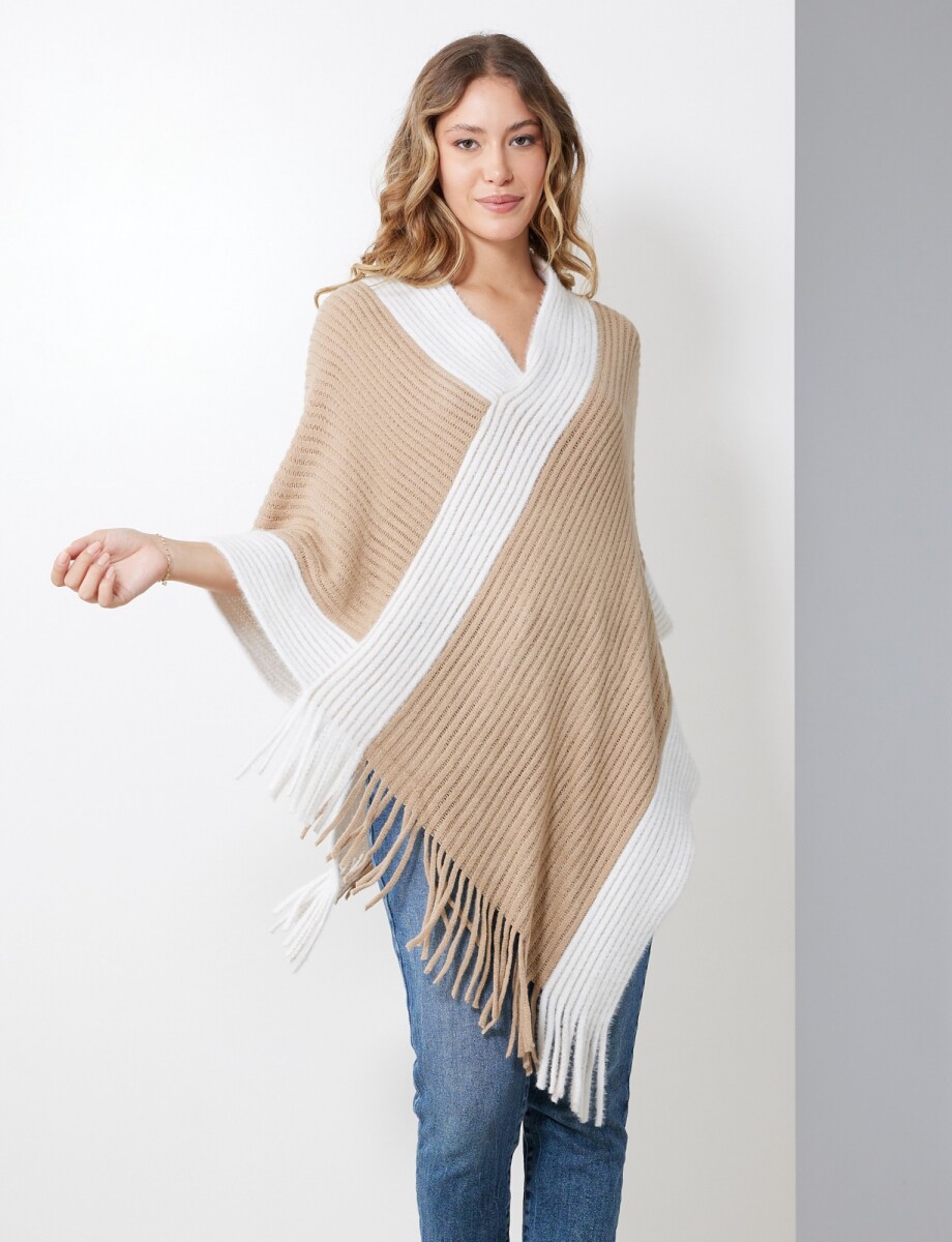 Poncho Soft - Beige/multi 
