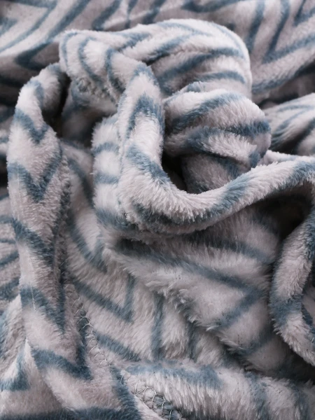 MANTA FLANNEL ZIGZAG AZUL