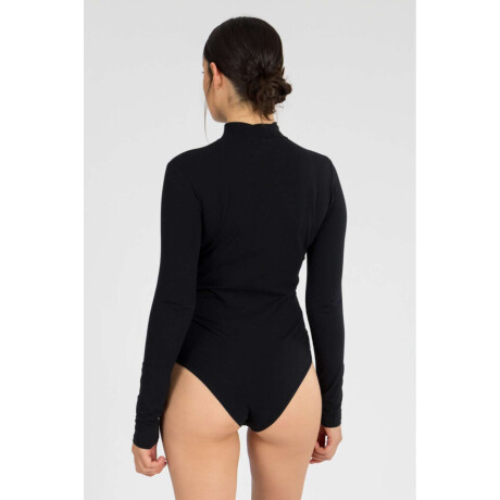 Body polera algodón elastano Negro
