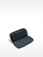 Cartera Con Textura Y Cierre De Cremallera azul-marino