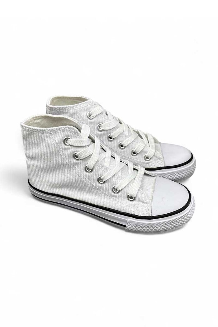 BOTA DEPORTIVA MEDIO BASKET LONA NIÑO Blanco