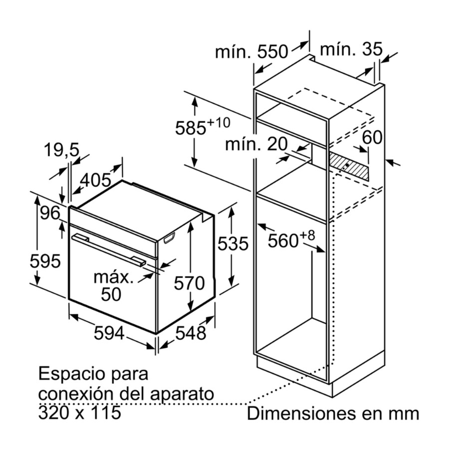 Horno de empotrar Bosch de 71 lts HBA512ES0 Horno de empotrar Bosch de 71 lts HBA512ES0