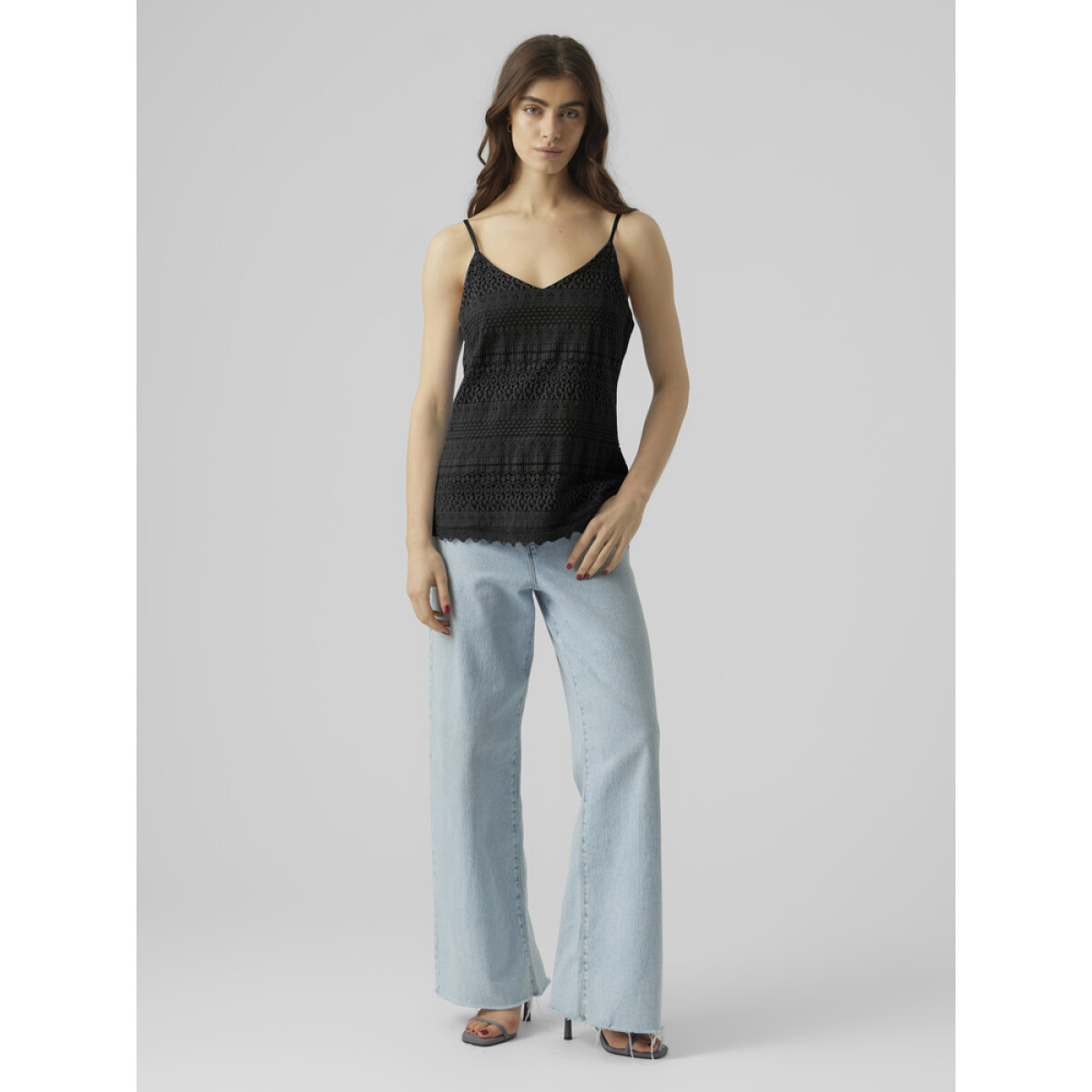 VMHONEY LACE SINGLET WVN GA - BLACK 
