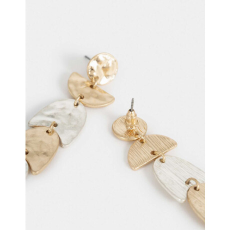 Aros Colgantes Largos Metal diferenciado Combinacion Bicolor