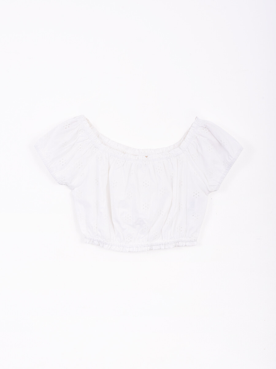 TOP BRODERIE - BLANCO 
