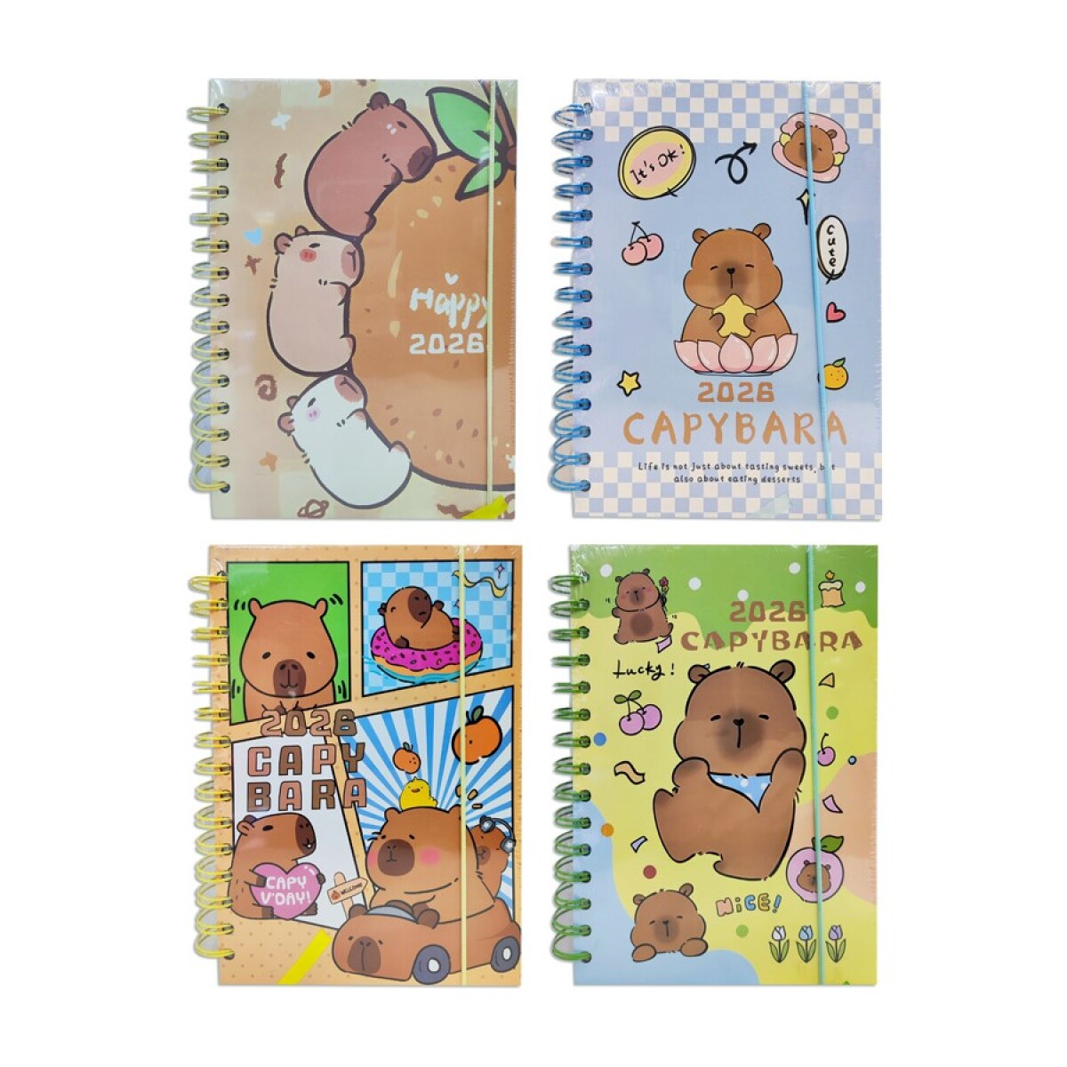 Agenda Flip 2026 HS0967 Capybara con Espiral 