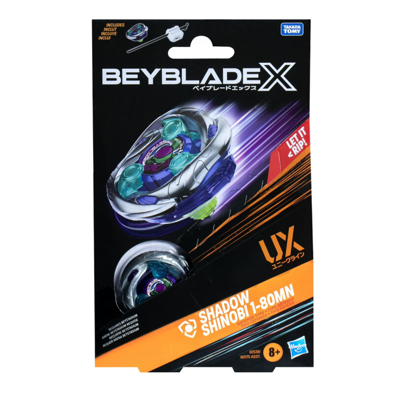 Beyblade X Xtreme Trompo + Lanzador Hasbro UX Shadow Shinobi 1-80MN