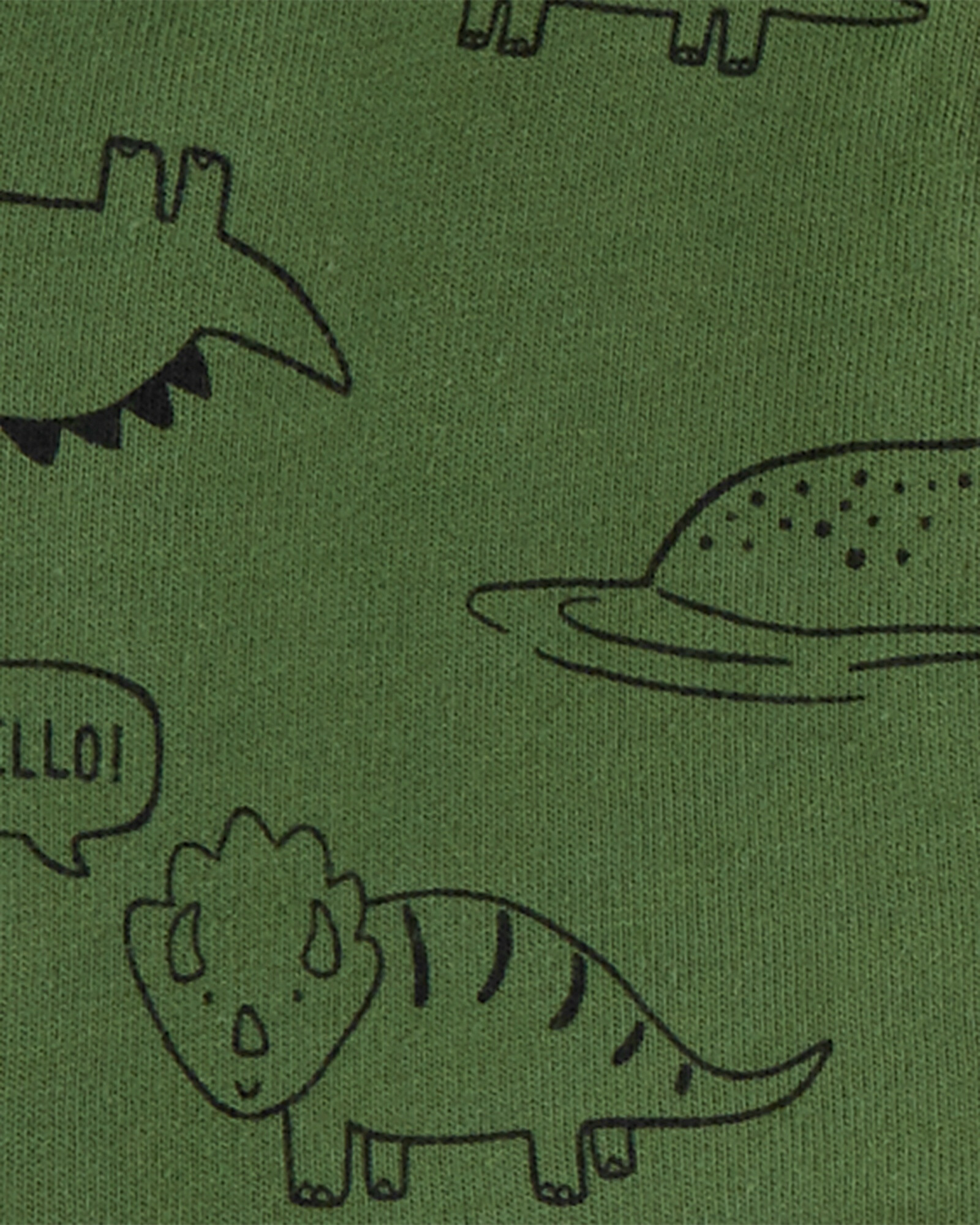 Set tres piezas de algodón, campera, pantalón y body, diseño dino Set tres piezas de algodón, campera, pantalón y body, diseño dino