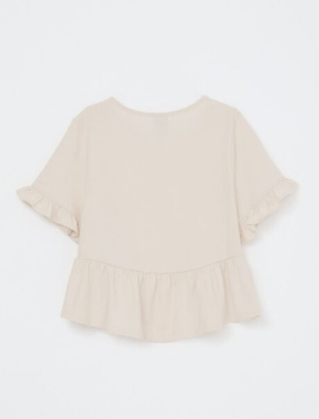 BLUSA INFANTIL CON VOLADOS BEIGE