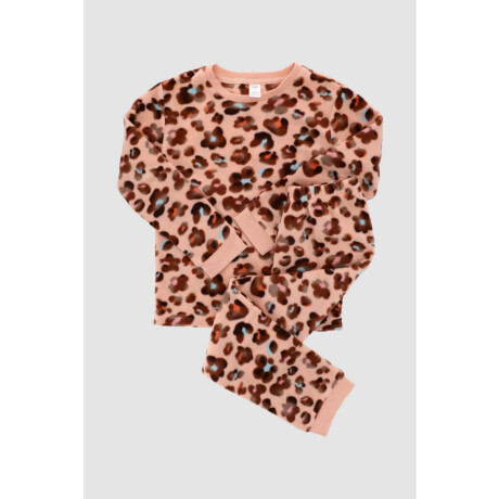 Pijama infantil polar animal print Rosado
