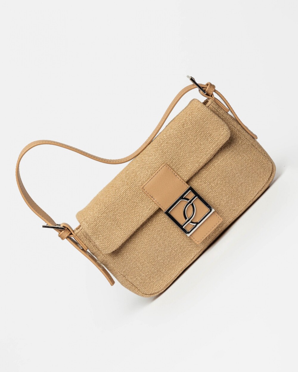 Cartera al hombro Signature en canvas Natural