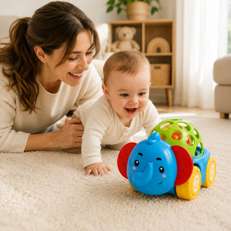 Auto Elefante Juego Juguete Infantil De Arrastre Didáctico Auto Elefante Juego Juguete Infantil De Arrastre Didáctico