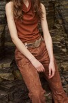 Leather jeans óxido Terracota
