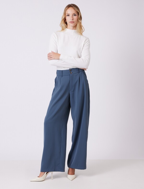 Pantalon Wide Leg GRIS AZULADO