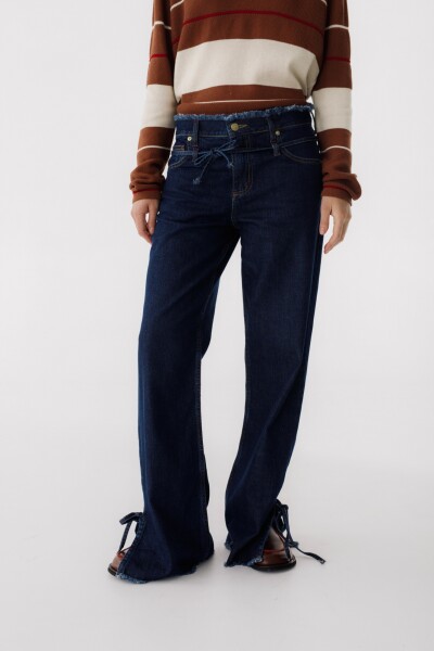 JEAN STRAIGHT BELT Azul