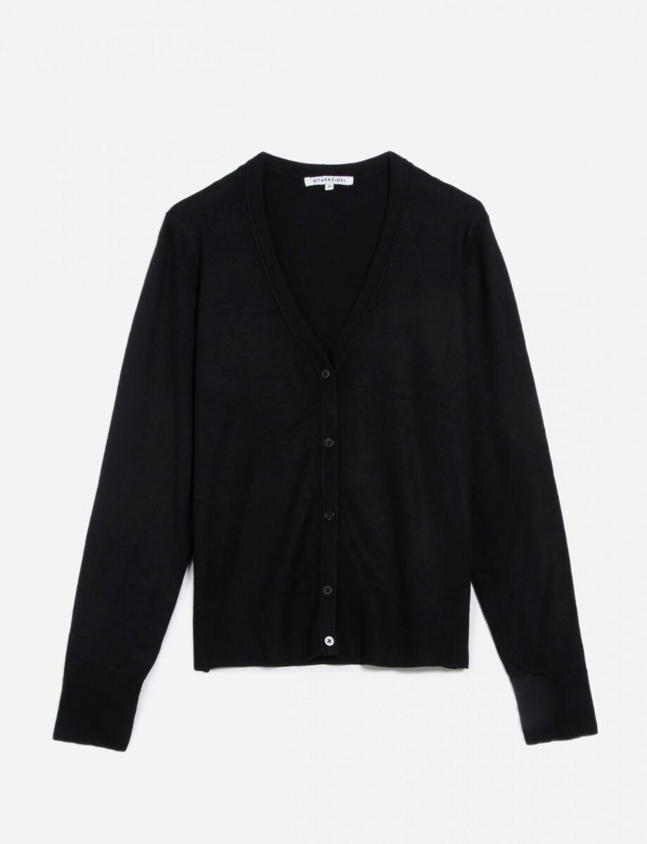 Cardigan escote en V - Negro 