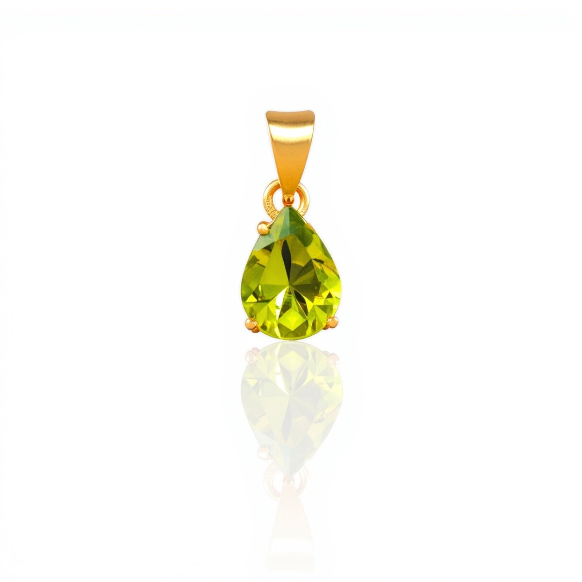 Dije Gota-Oro bajo-Piedra Peridoto-CP8508 - conpiedra 
