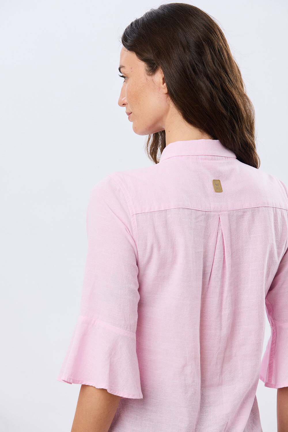 CAMISA DE LINO CON VOLADOS Rosacla